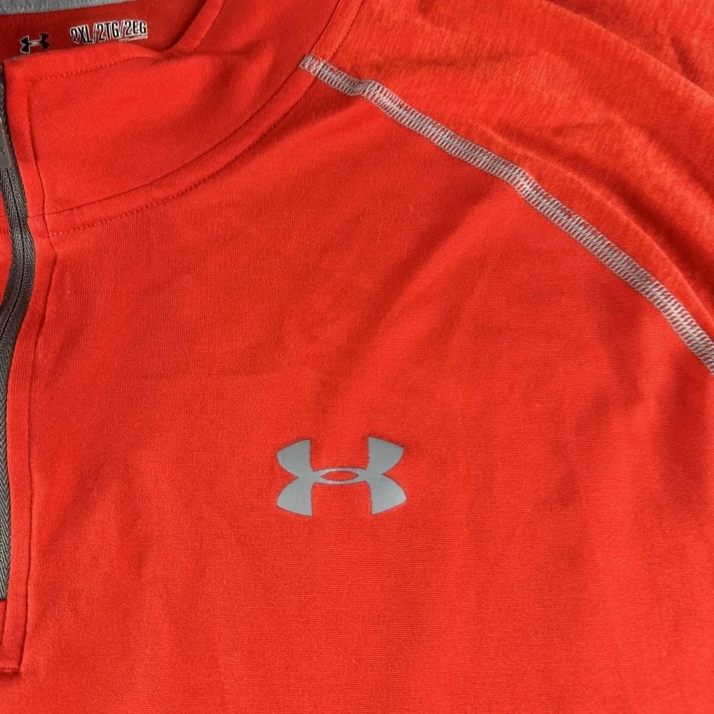 Under Armour HeatGear Pullover Mens 2XL Red 1/4 Zip Long Sleeve Athletic